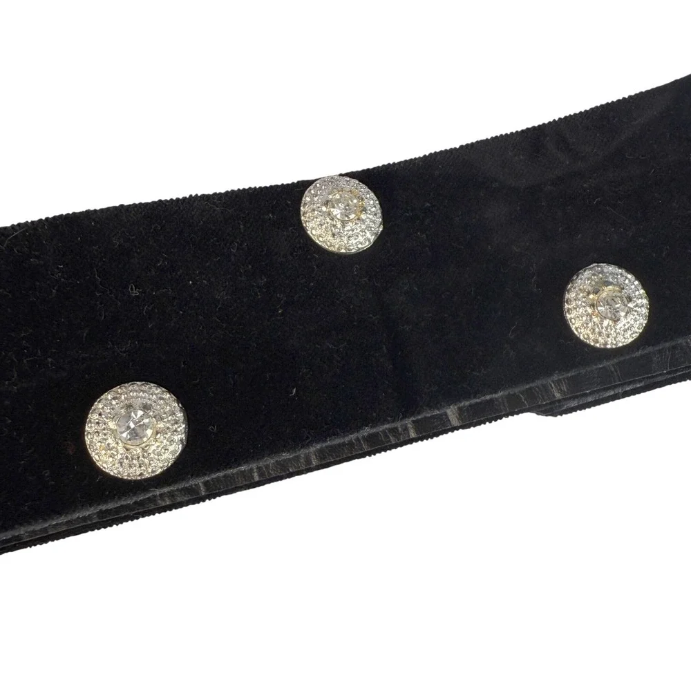 Vintage The Limited Rhinestone‎ Belt Velvet Womens Size Large Hollywood Glam
